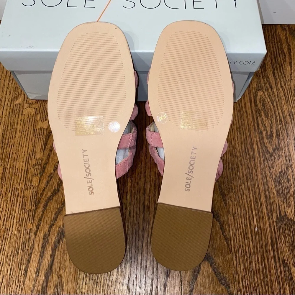 New Sole Society Saxten Strappy Slide Sandals